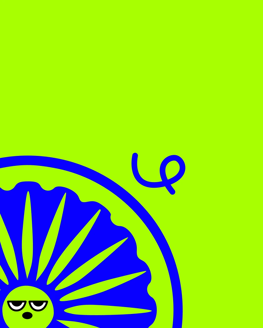 GoodScool original critique illustration, showing its distinctive blue character against a lime background.